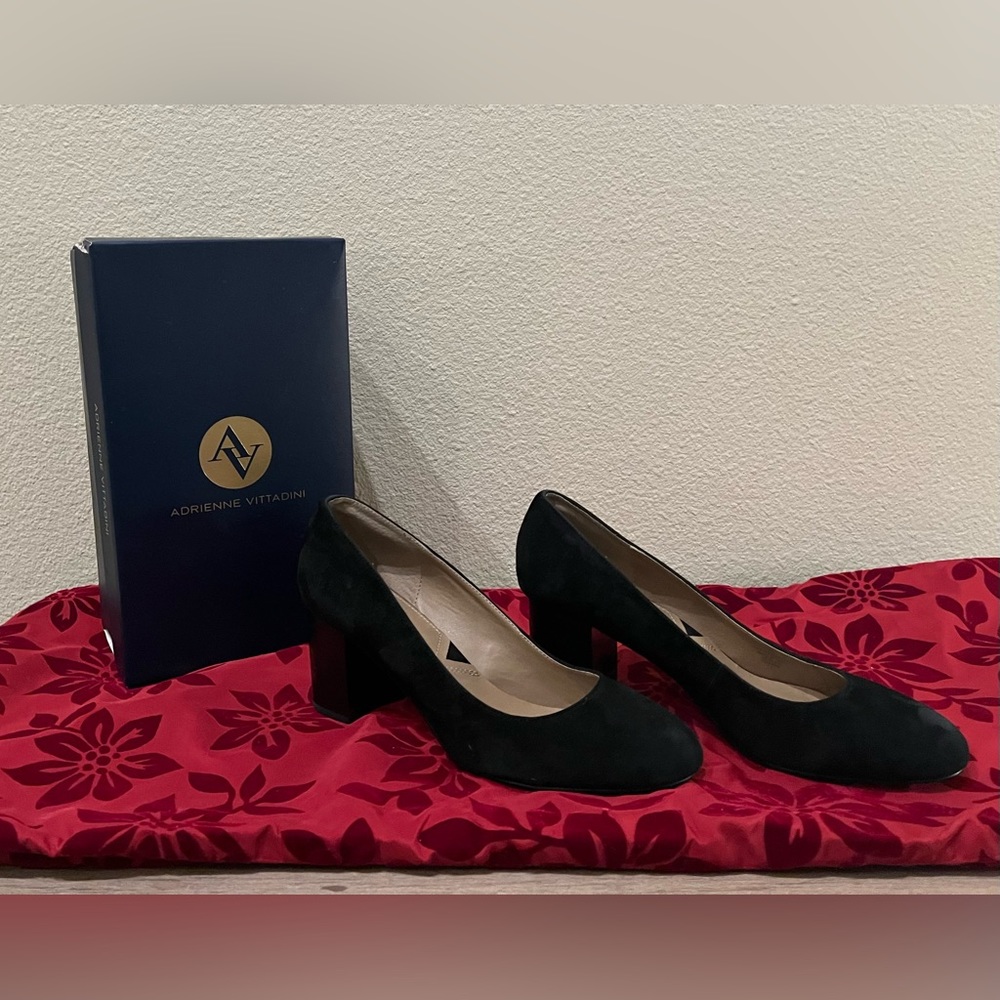 Adrienne Vittadini Glatz Black Suede Pumps, 10 (NWT)